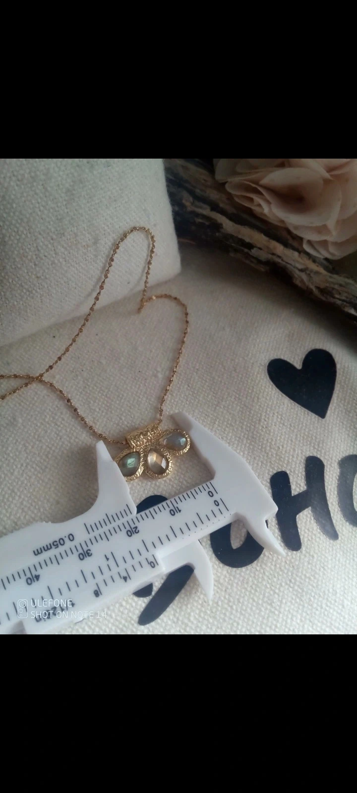 Collier triple pierres de labradorite lumineuse – photo 2